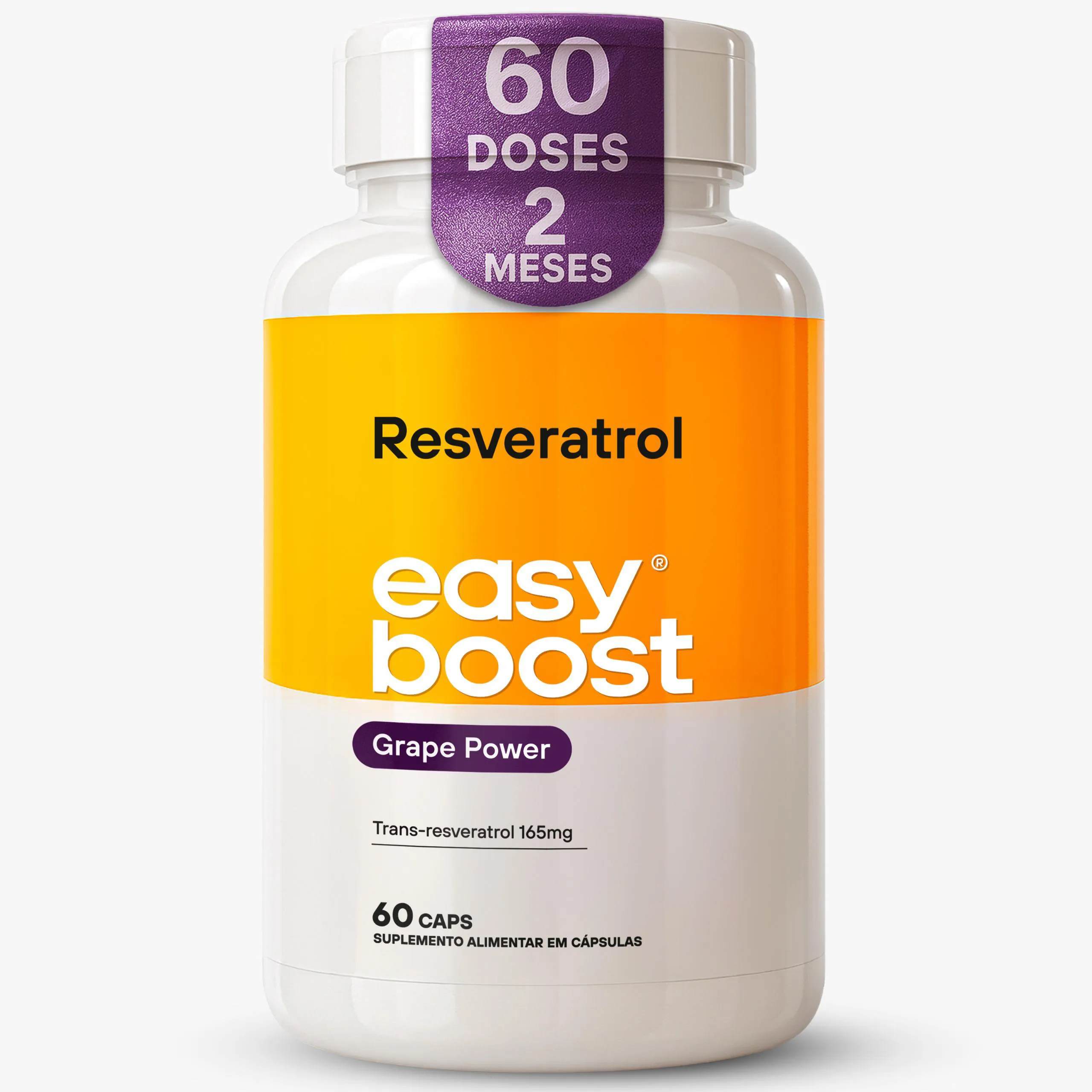 Resveratrol Easy Boost 165mg 100% Trans - Resveratrol 60 cápsulas