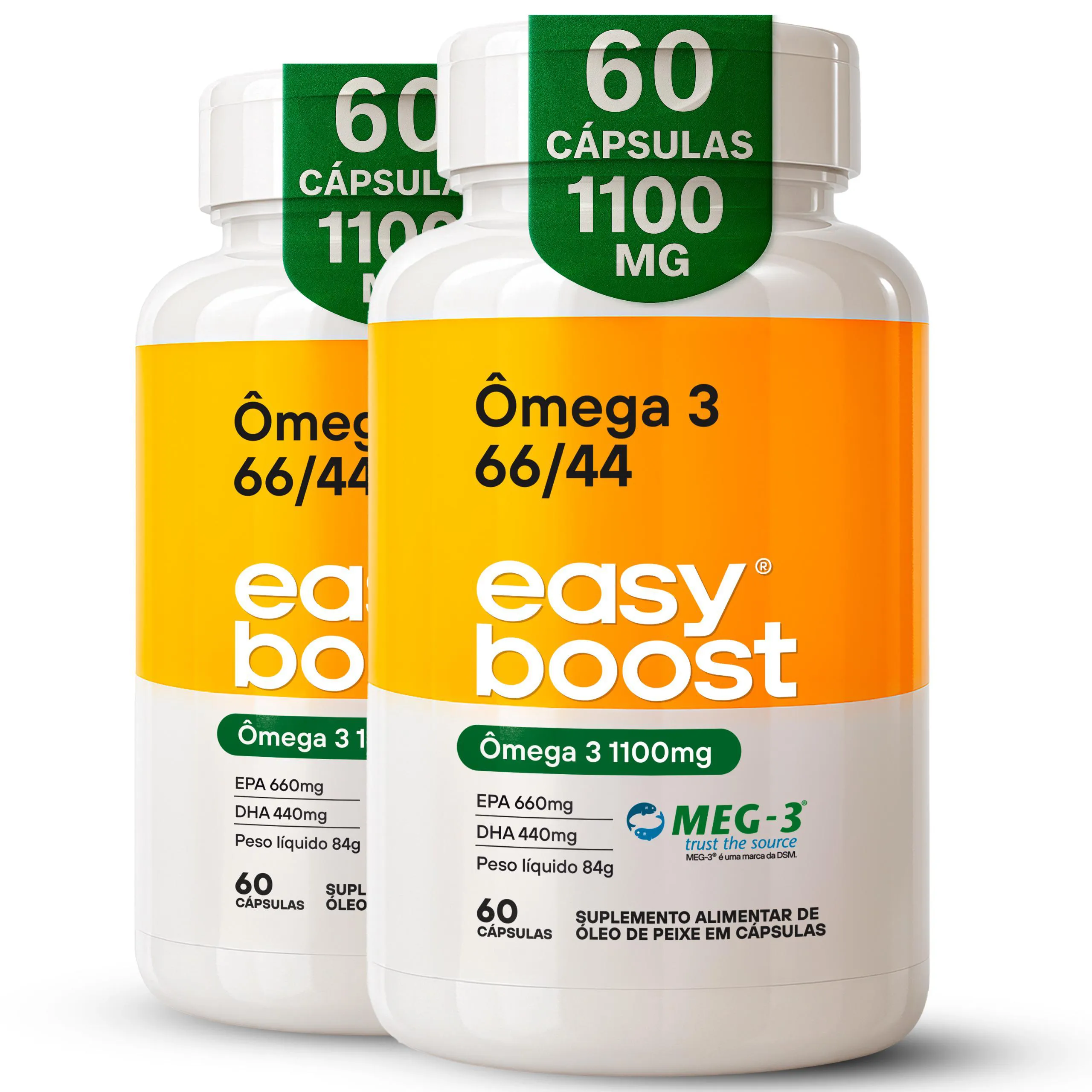 Ômega 3 66/44 Easyboost Epa 660 Dha 440 1100mg 120caps Kit2x
