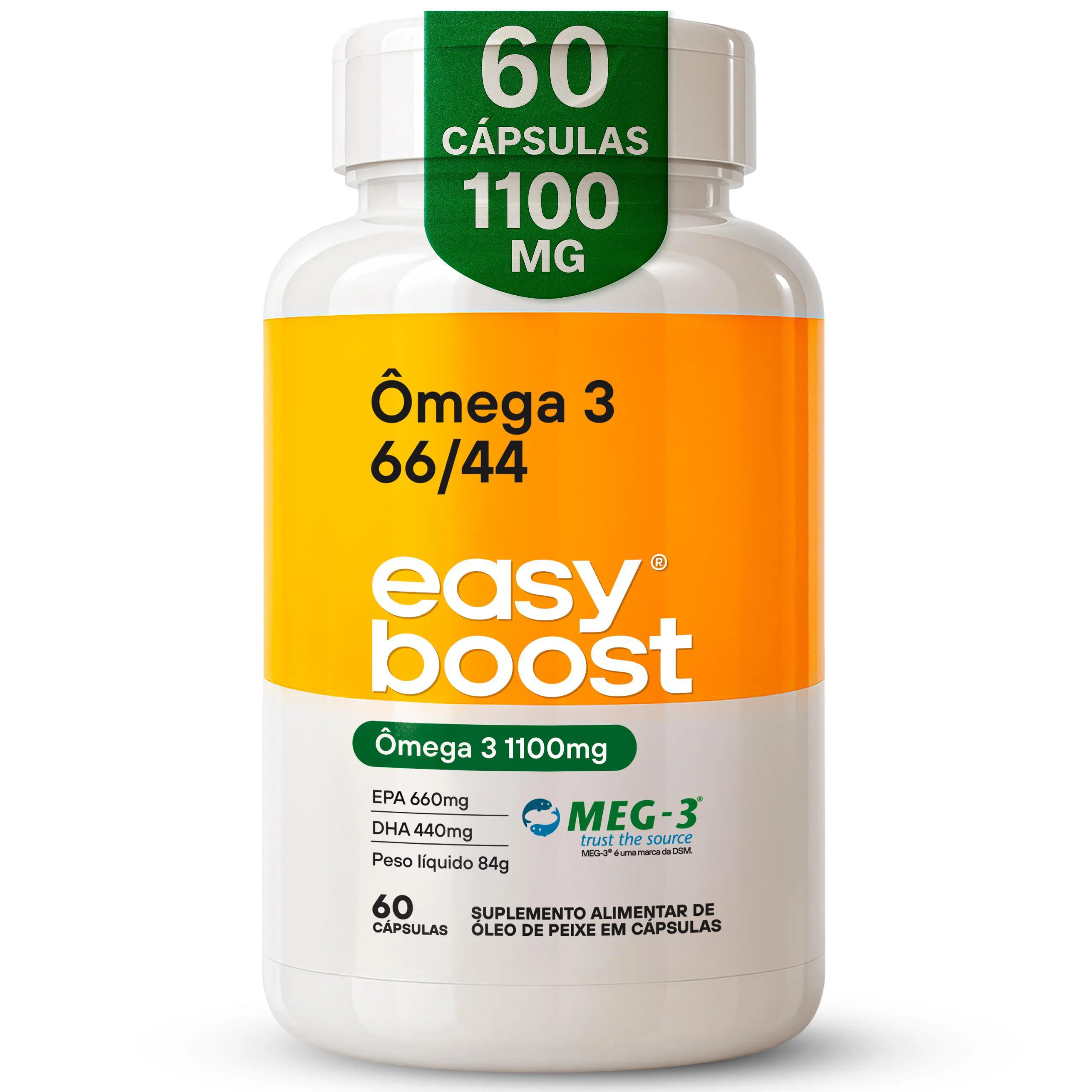 Ômega 3 66/44 Easy Boost Epa 660 Dha 440 1100mg 60 cápsulas