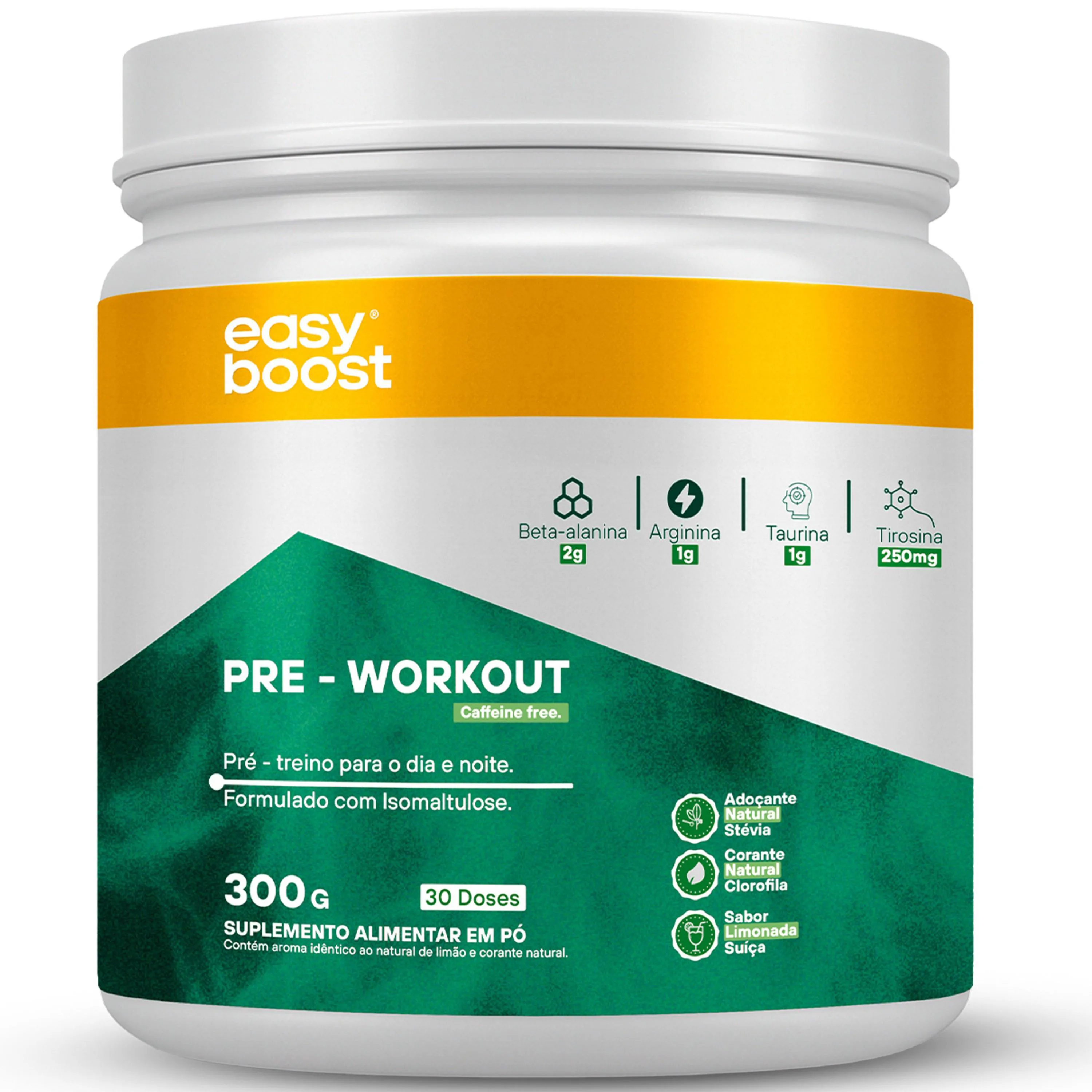 Pre Workout Caffeine Free Easy Boost Pré Treino 300g - Limonada Suica