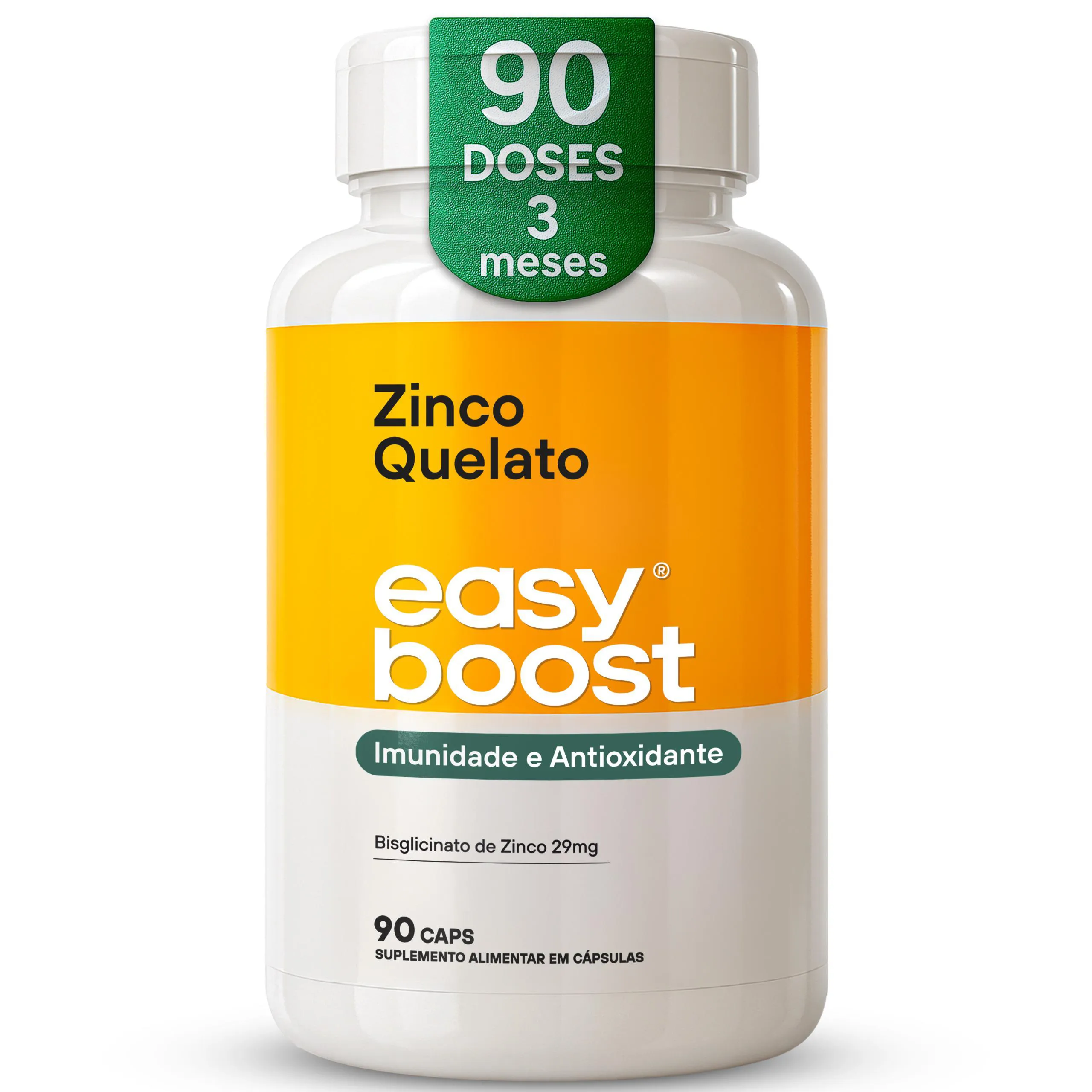 Zinco Quelato Easy Boost Bisglicinato 100% 29mg 90 Capsulas