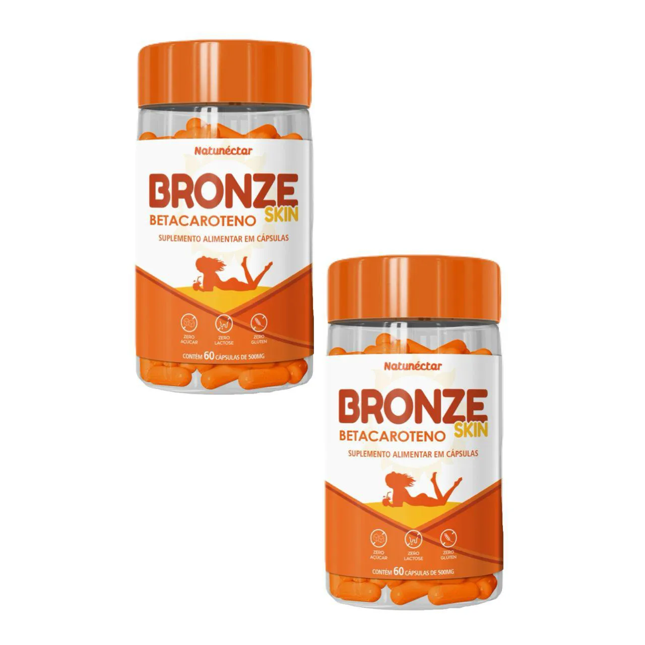 2x Bronze Skin- Betacaroteno- 60 Cápsulas 500mg