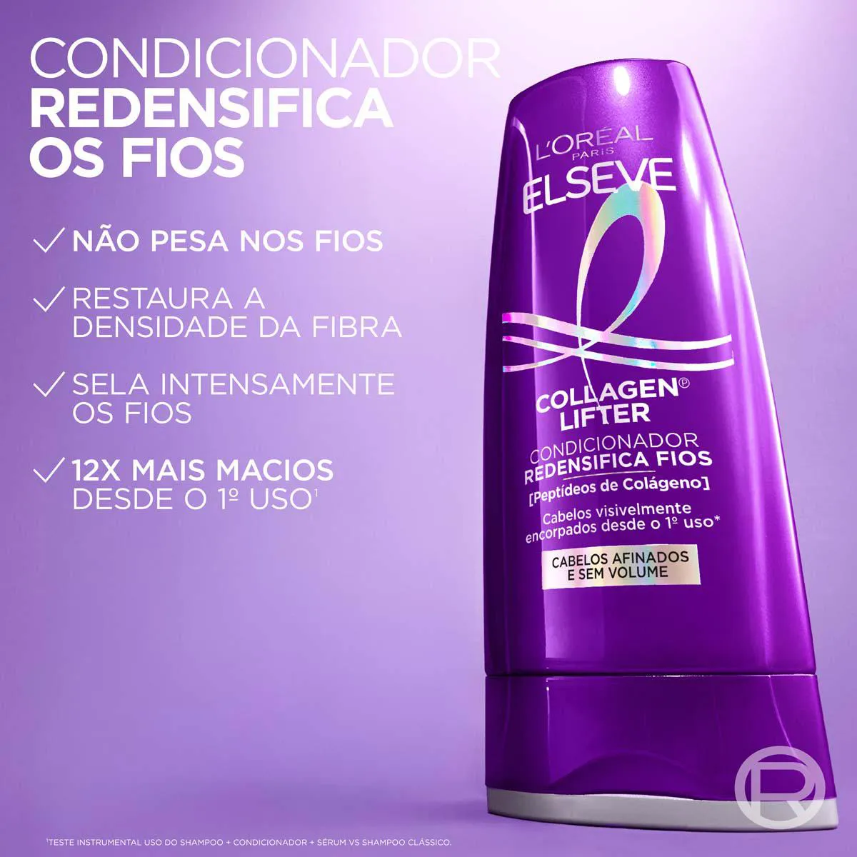 Condicionador Redensifica Fios Elseve Colágeno Lifter Volume 3D por 72h com Peptídeos de Colágeno 400ml
