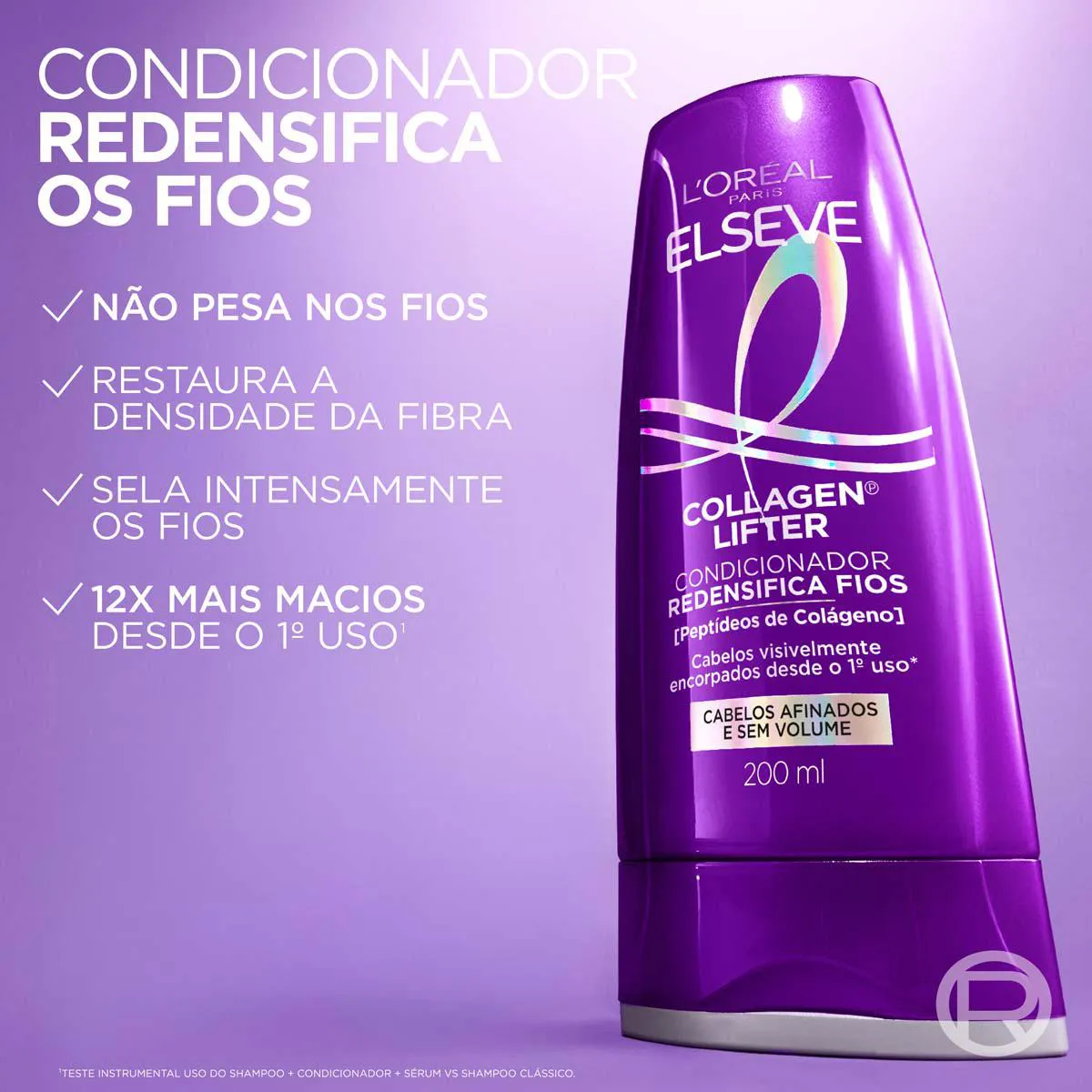 Condicionador Redensifica Fios Elseve Colágeno Lifter Redensificação e Maciez com Peptídeos de Colágeno 200ml