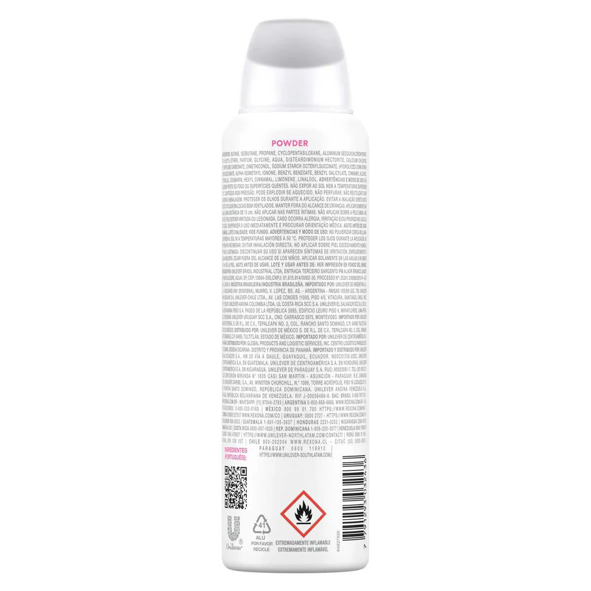 Desodorante Antitranspirante Aerosol Rexona Powder Dry Feminino 72h 150ml