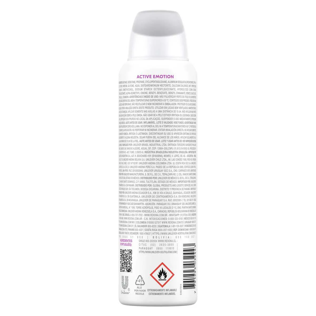 Desodorante Antitranspirante Aerosol Rexona Active Emotion Feminino 72h 150ml