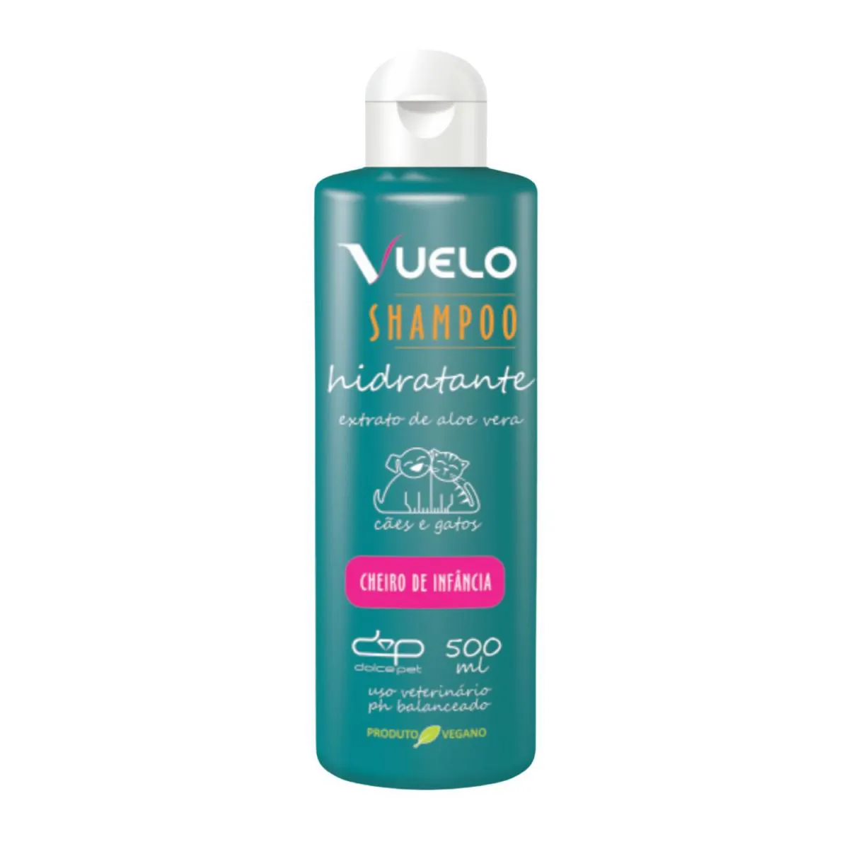 Kit Vuelo Shampoo Hidratante + Fluido Desembaraçador Cheiro de Infância Cães e Gatos