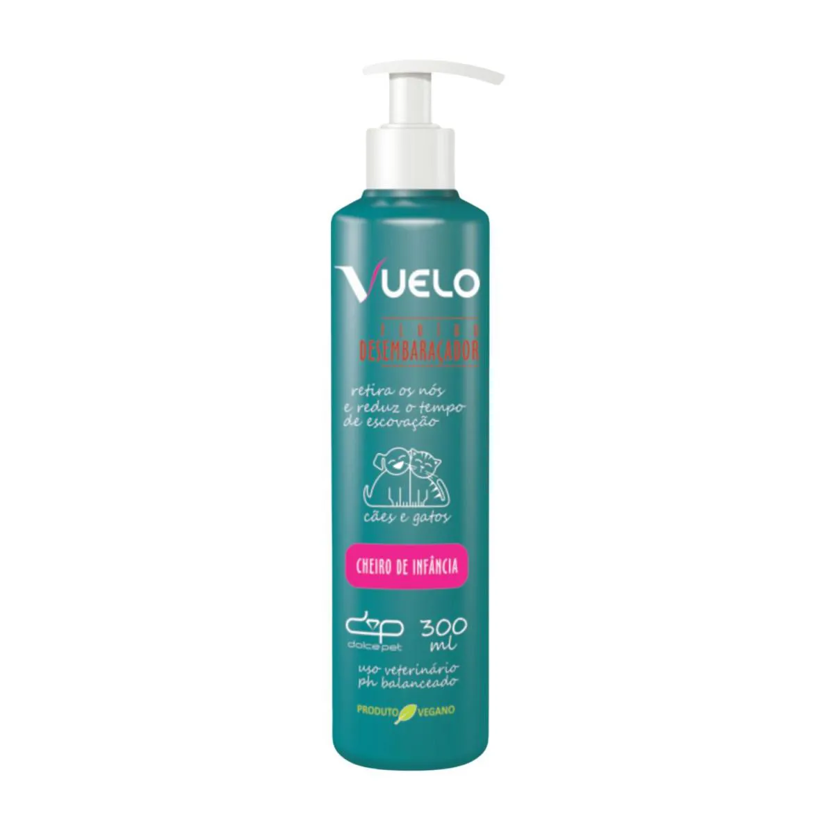 Kit Vuelo Shampoo Hidratante + Fluido Desembaraçador Cheiro de Infância Cães e Gatos