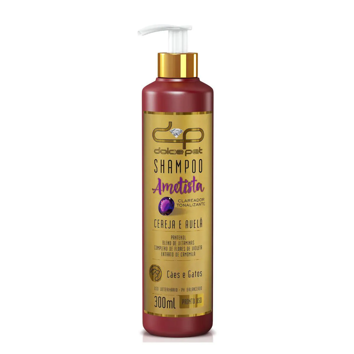 Kit Dolce Pet Shampoo Suave + Shampoo Clareador Tonalizante + Condicionador Topázio Cereja e Avelã para Cães e Gatos