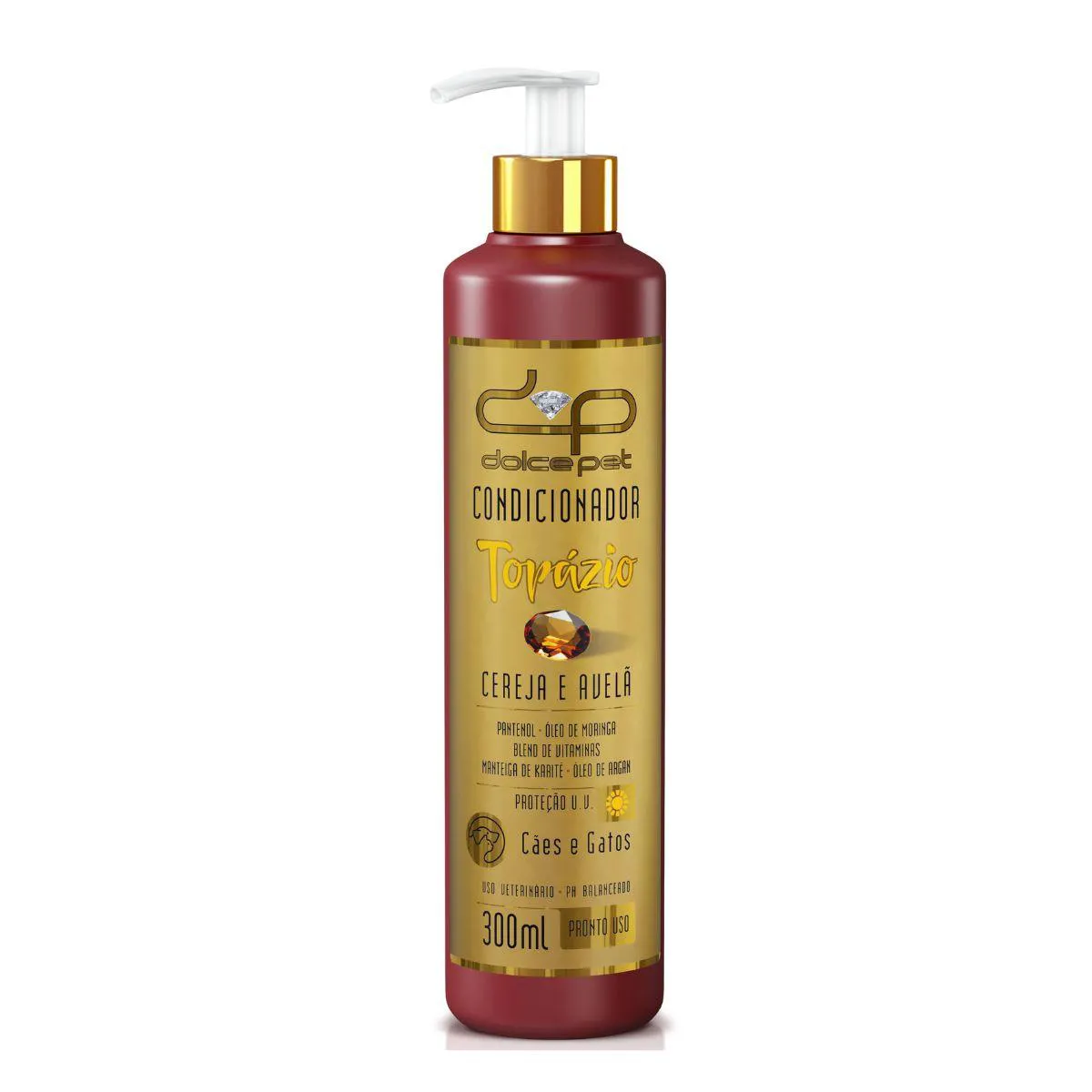 Kit Dolce Pet Shampoo Suave + Shampoo Clareador Tonalizante + Condicionador Topázio Cereja e Avelã para Cães e Gatos