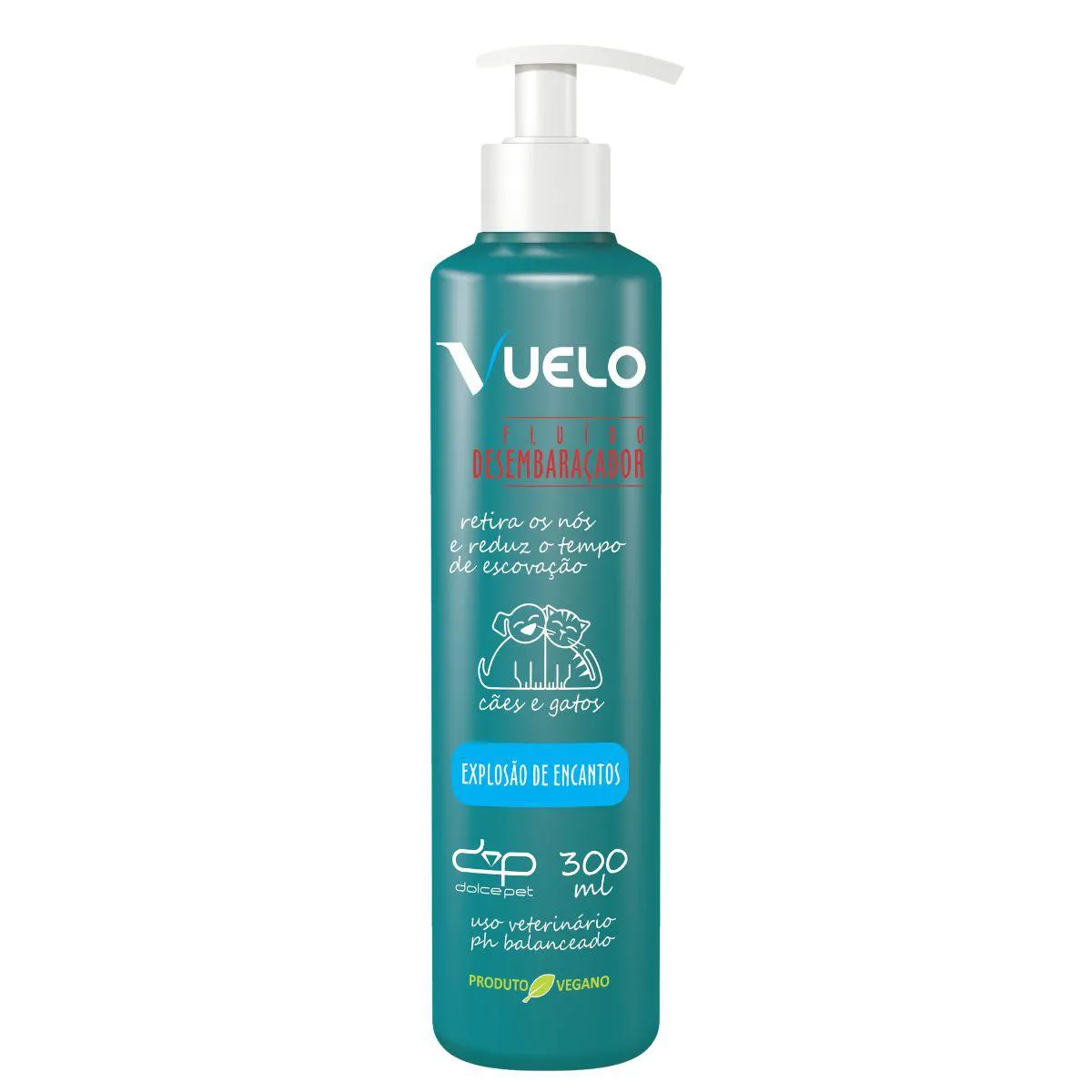 Kit Vuelo Shampoo Liso + Fluido Desembaraçador Explosão de Encantos Cães e Gatos