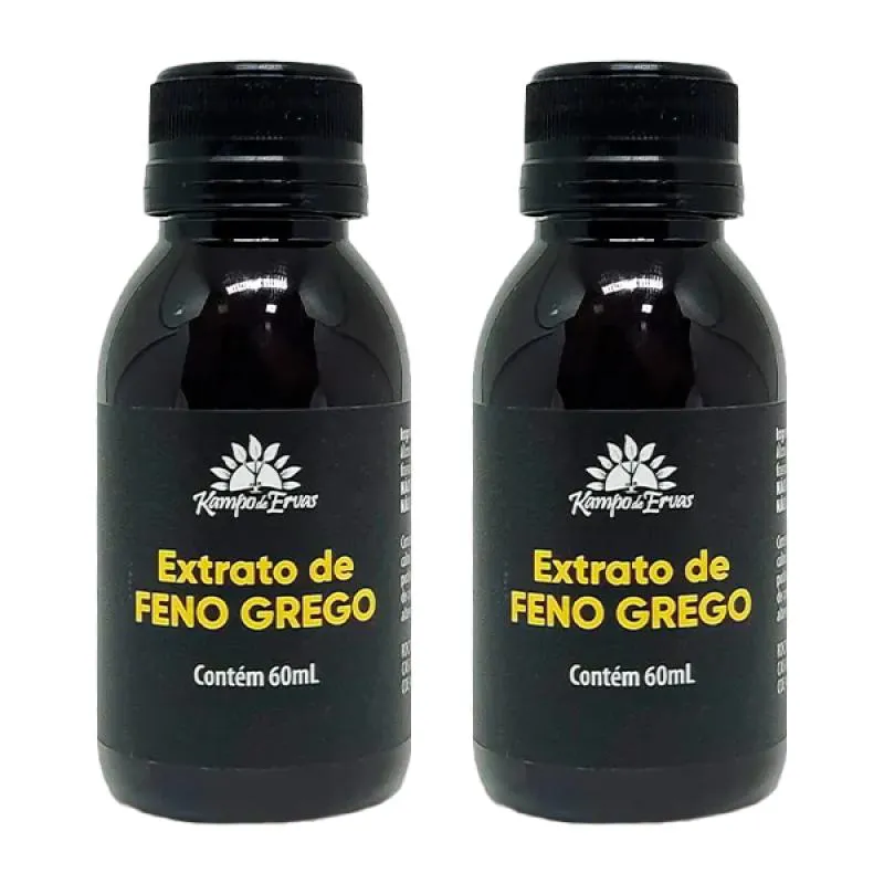 Kit 2X: Extrato de Feno Grego Orgânico Kampo de Ervas 60Ml