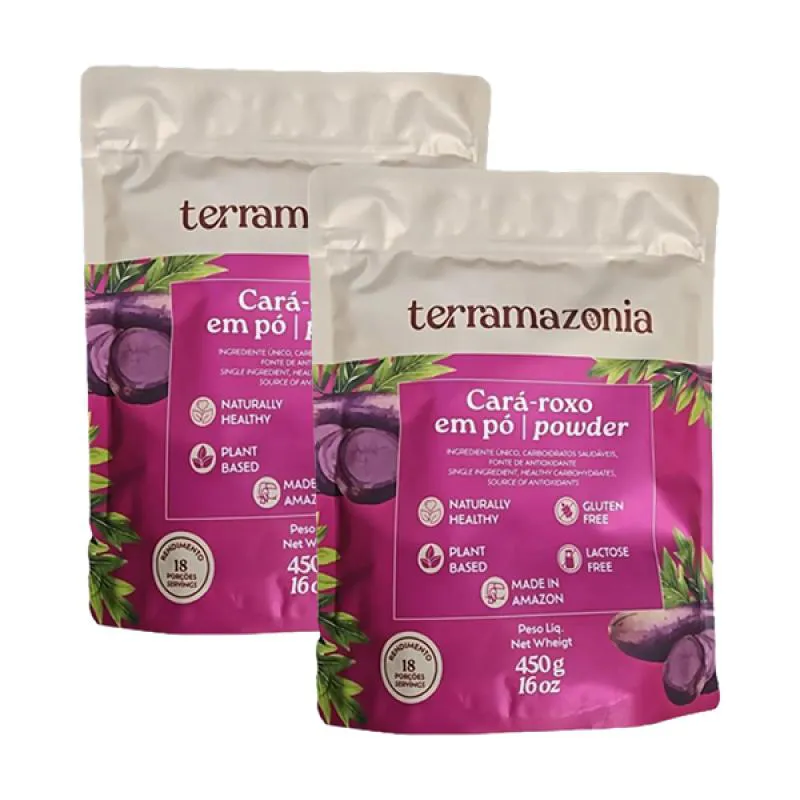 Kit 2X: Farinha de Cará Roxo sem Glúten Terramazonia 450G