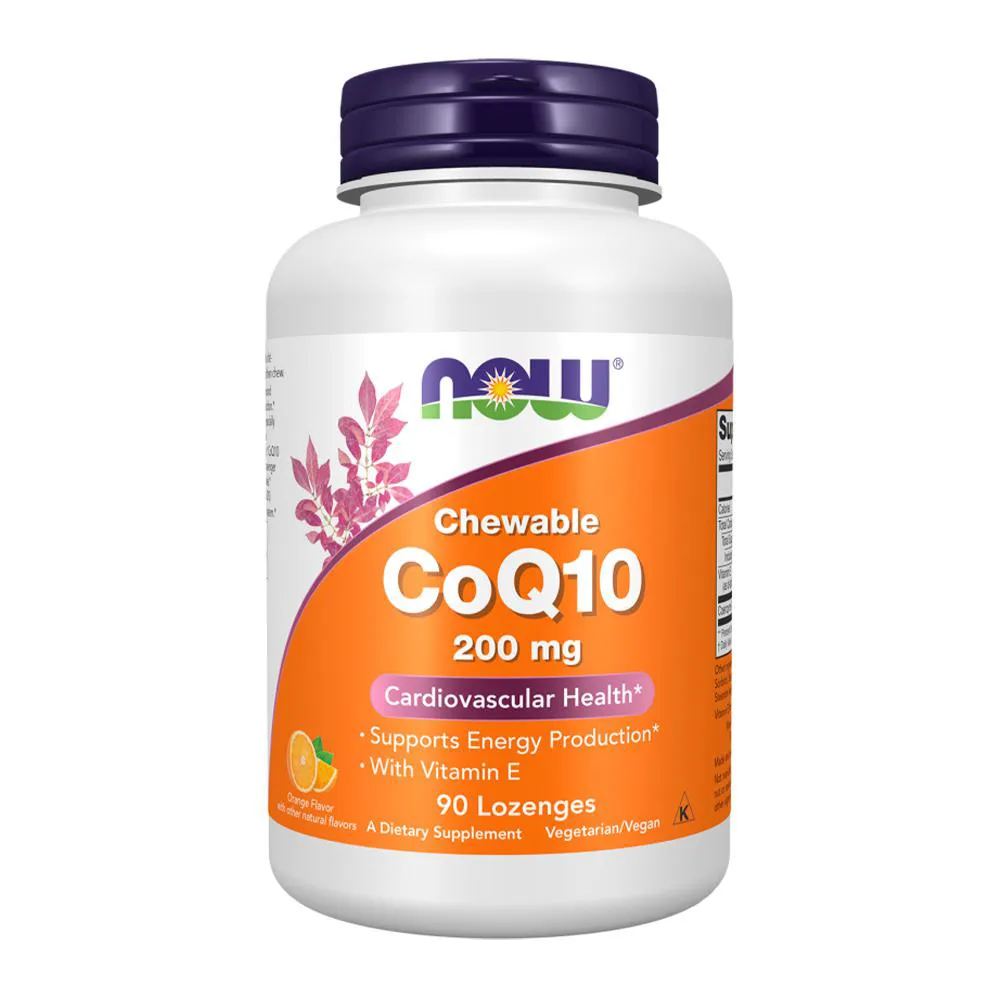 Coq10 200Mg Vitamina e Now Foods 90 Pastilhas Suplemento