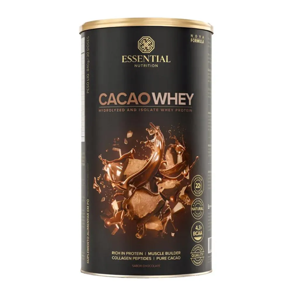 Cacao Whey Protein 840G Essential Nutrition Chocolate