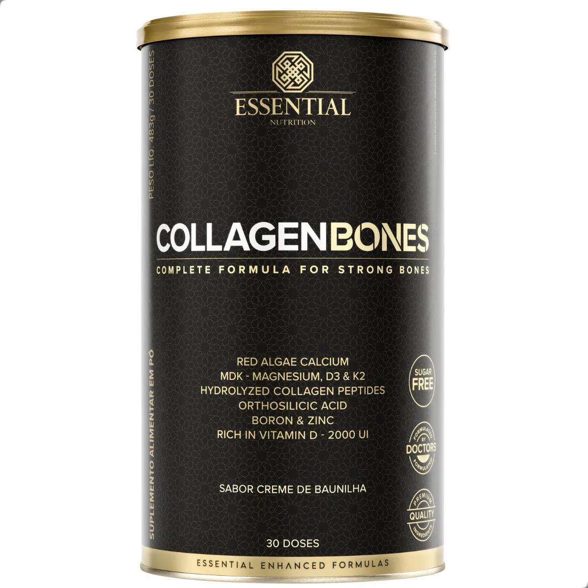 Collagen Bones 483G Nutrição dos Ossos Essential Nutrition Baunilha