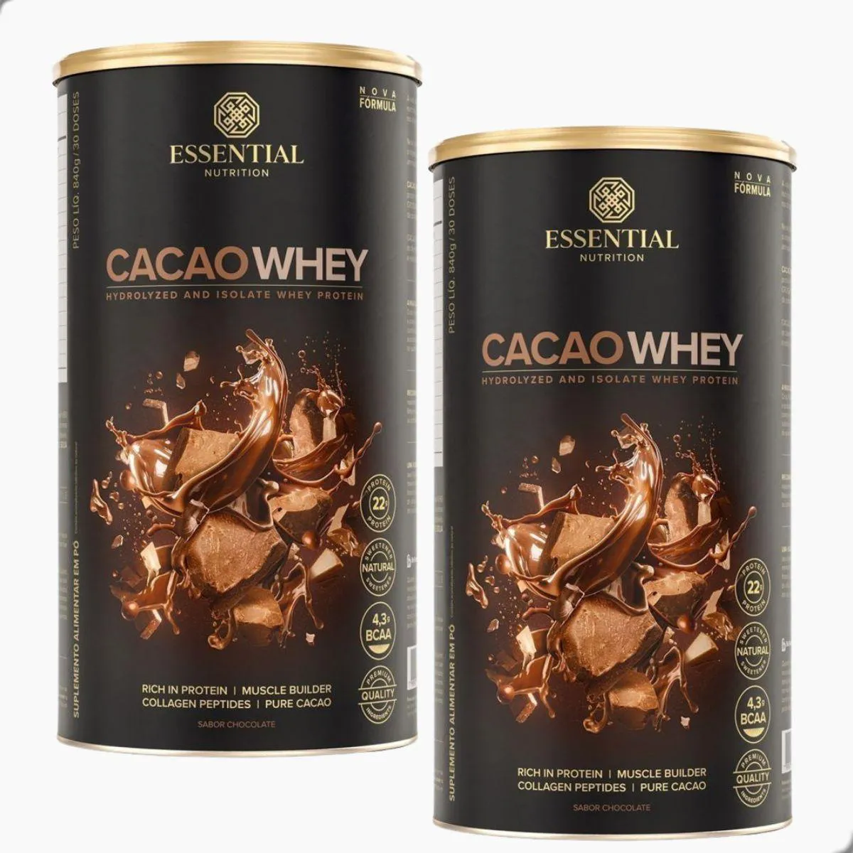 Kit 2 Whey Protein Cacau 420G Essential Nutrition