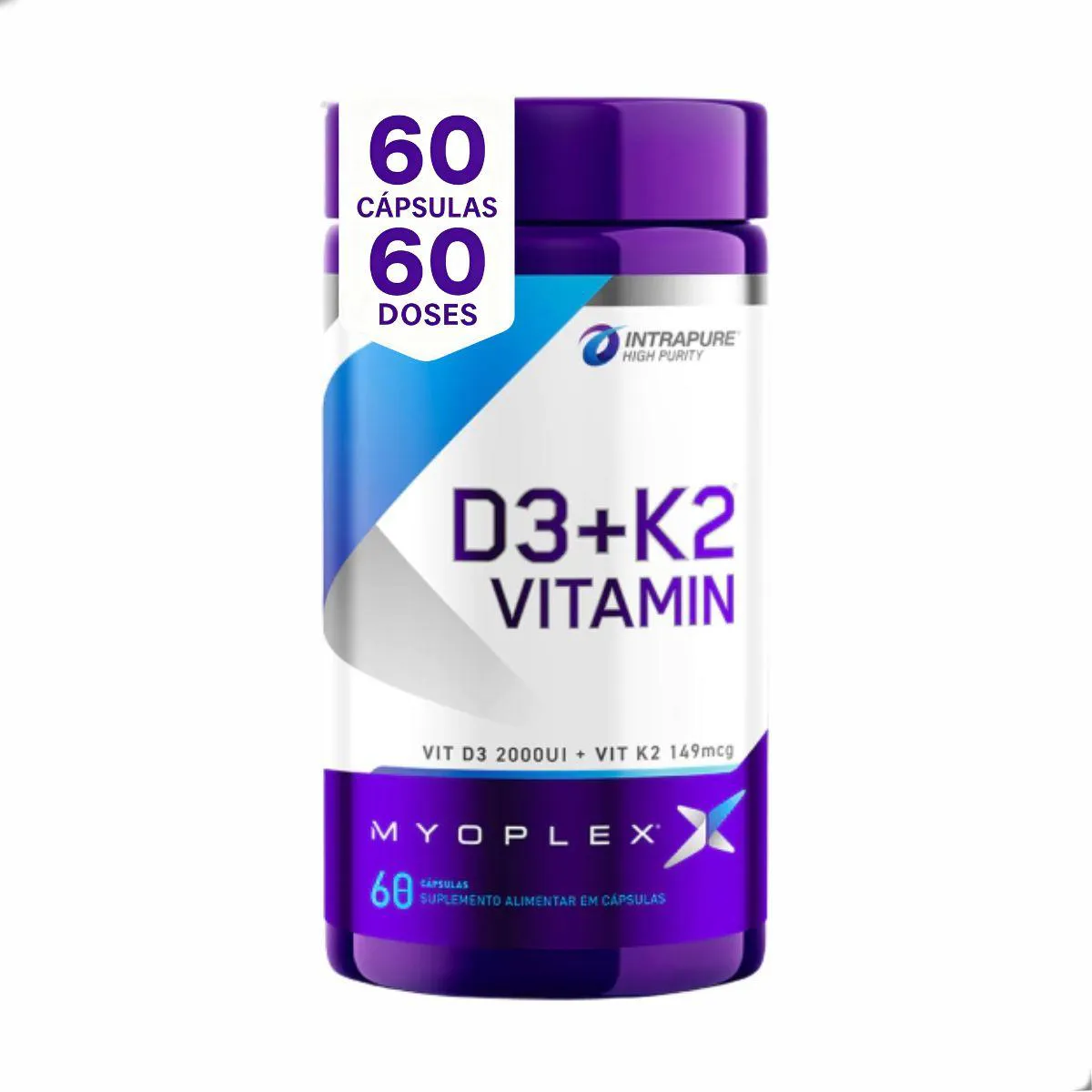 Vitamina D3 2000Ui e K2 149Mcg 60 Capsulas Myoplex Natural