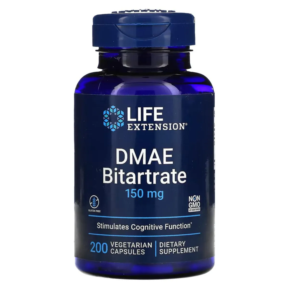 Vitamina Dmae Bitartarato 150Mg 200 Capsulas Veganas - Life Extension Importado e Original