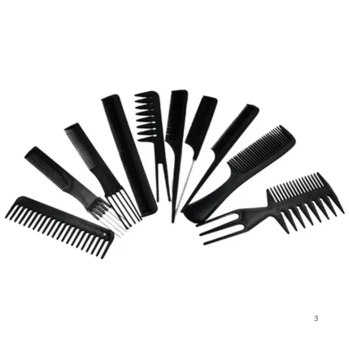 Kit 10 Pentes Profissional Cabeleireiro Pente Fino Garfo Salão Barbeiro para Corte