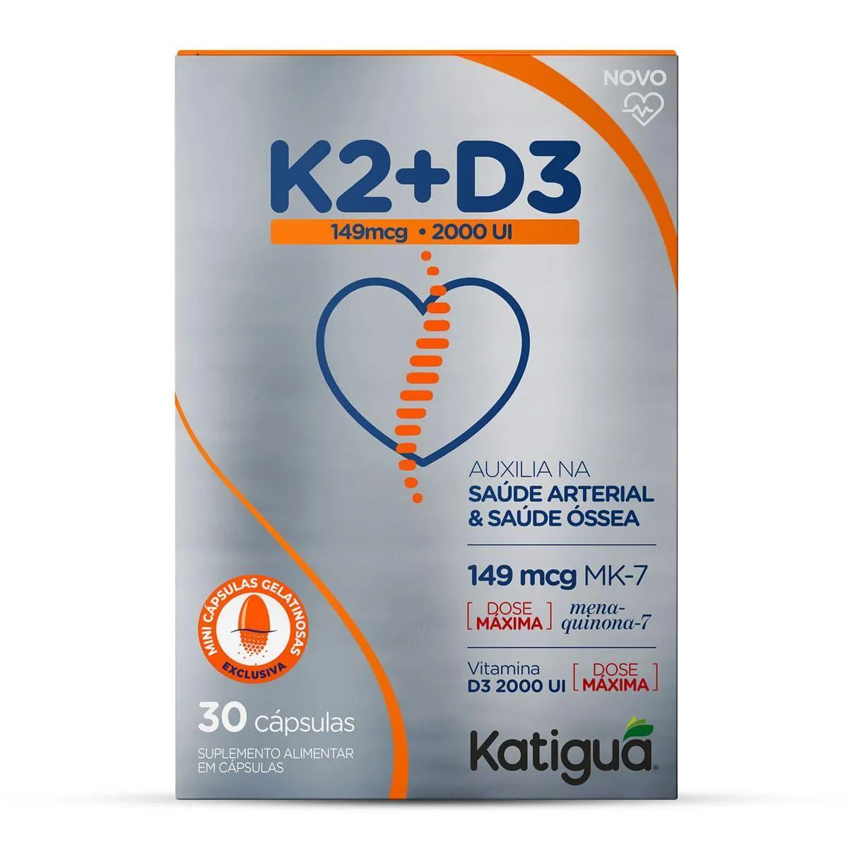 Vitamina K2  +Vitamina D3 -  30 Cáspulas Gelatinosas - Katiguá