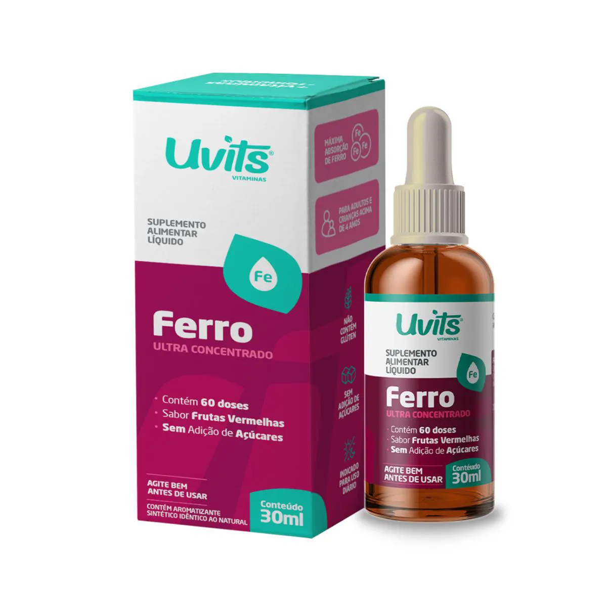 Ferro Ultra Concentrado Liquido Uvits 30Ml
