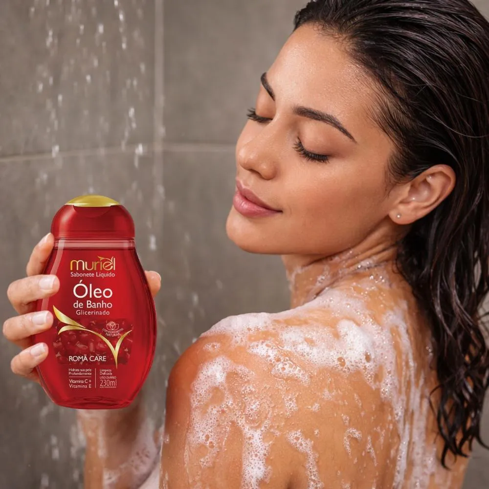 Sabonete Líquido Muriel Óleo de Banho Glicerinado Romã Care 230Ml