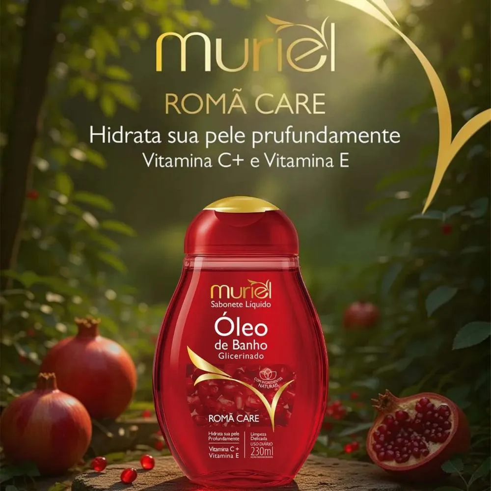 Sabonete Líquido Muriel Óleo de Banho Glicerinado Romã Care 230Ml
