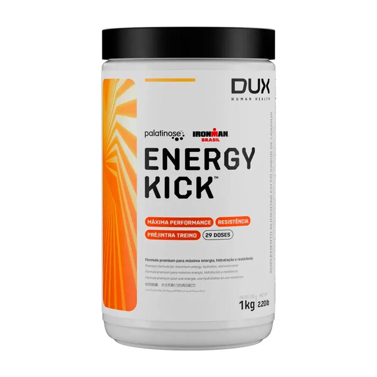 Intra Treino Energy Kick com Palatinose 1Kg Sabor Abacaxi Dux Human Health