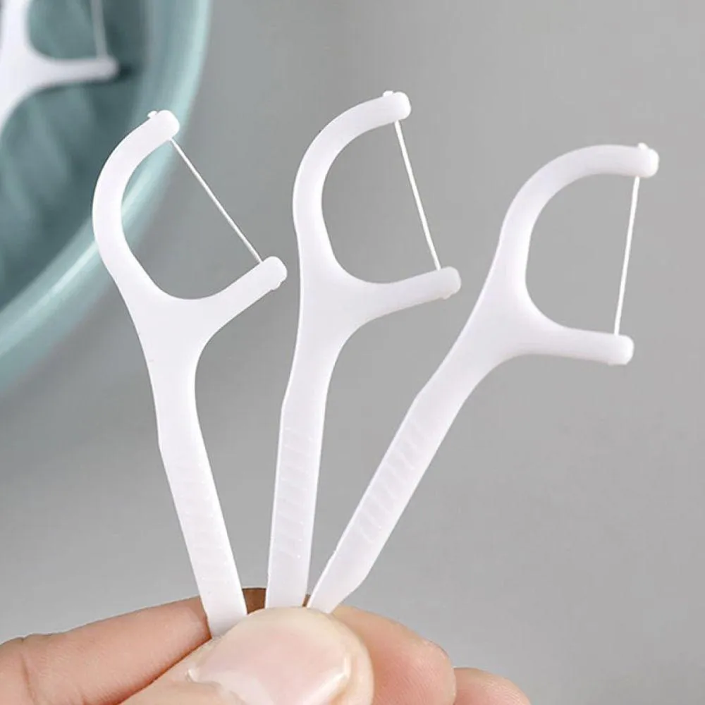 Kit 30 Fios Dentais com Cabo Hastes Dentais Flosser Portáteis para Higiene Bucal Completa
