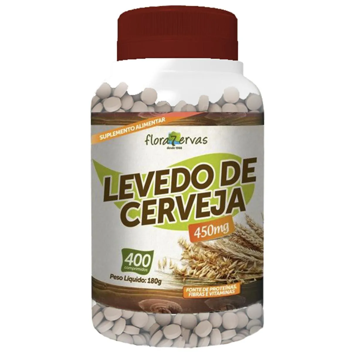 Levedo de Cerveja 450Mg Pote 400 Comprimidos SEM Sabor
