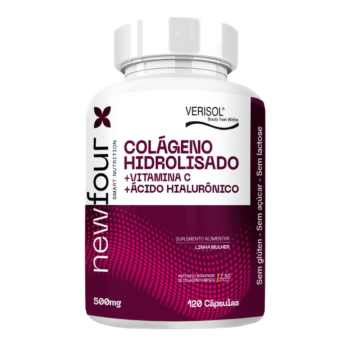 Colágeno Hidrolisado Verisol + Vitamina C + Ácido Hialurônico 120 Cápsulas