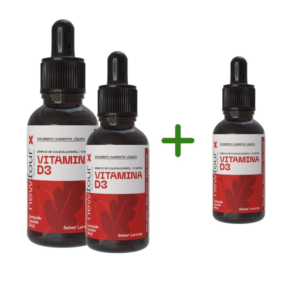 Vitamina D3 2000 Ui de Colecalciferol em Gotas Laranja Compre 2 Leve 3 com Total de 90 Ml