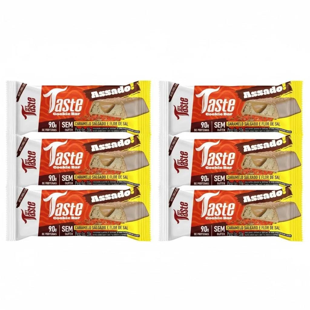 Kit 6 Barra de Proteina Caramelo C Flor de Sal 9G Proteina