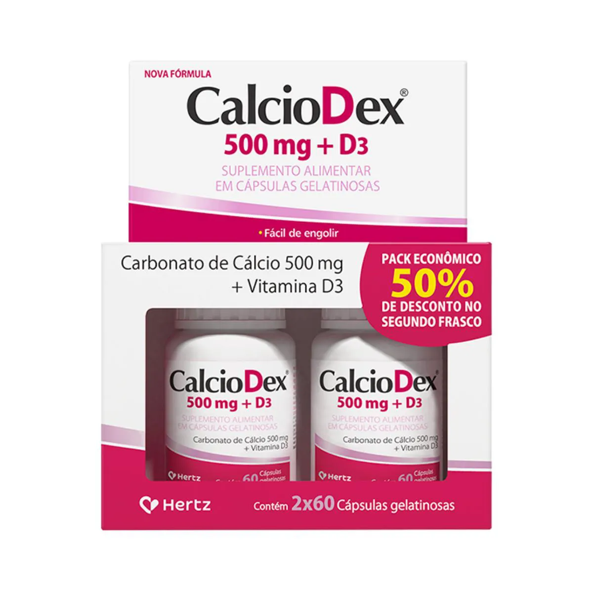 Kit Calciodex + Vitamina D3 I 2X60 Cápsulas Gelatinosas - Kley Hertz