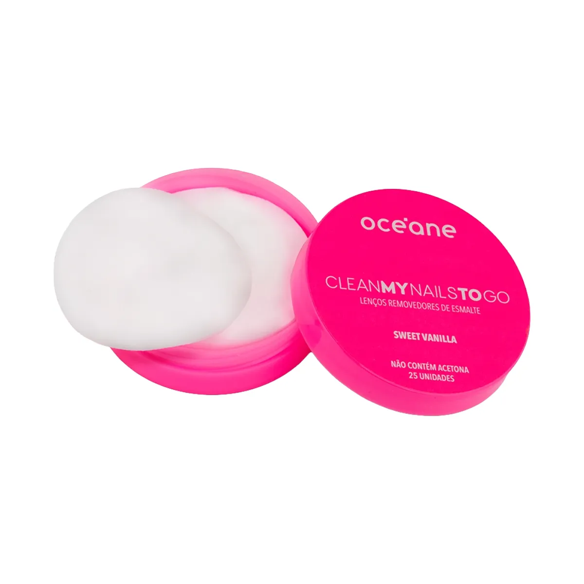 Lenços Removedores de Esmalte Océane Clean My Nails To Go Sweet Vanilla 25 unidades