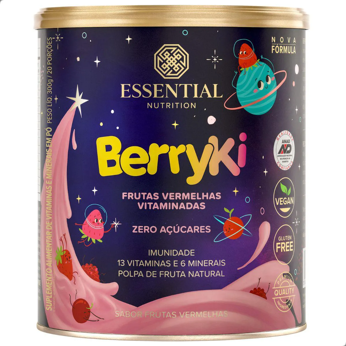 Berryki Multivitamínico 300G Essential Nutrition Frutas Vermelhas