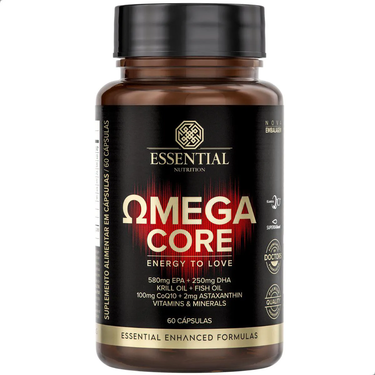 Ômega Core Energy Coq10 Ômega 60 Cápsulas Essential Natural