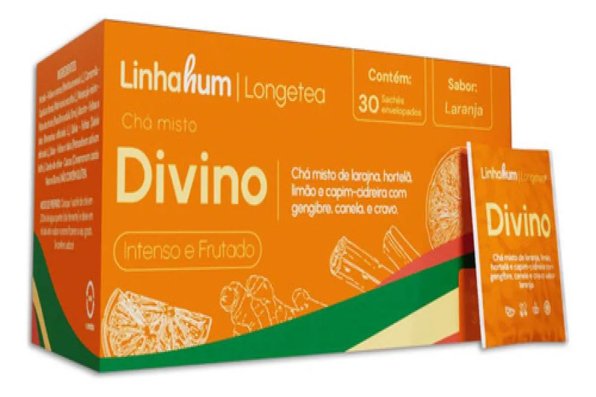 Chá Energizante Natural Fruta Erva Especiaria Divino Linhahum 300g Laranja