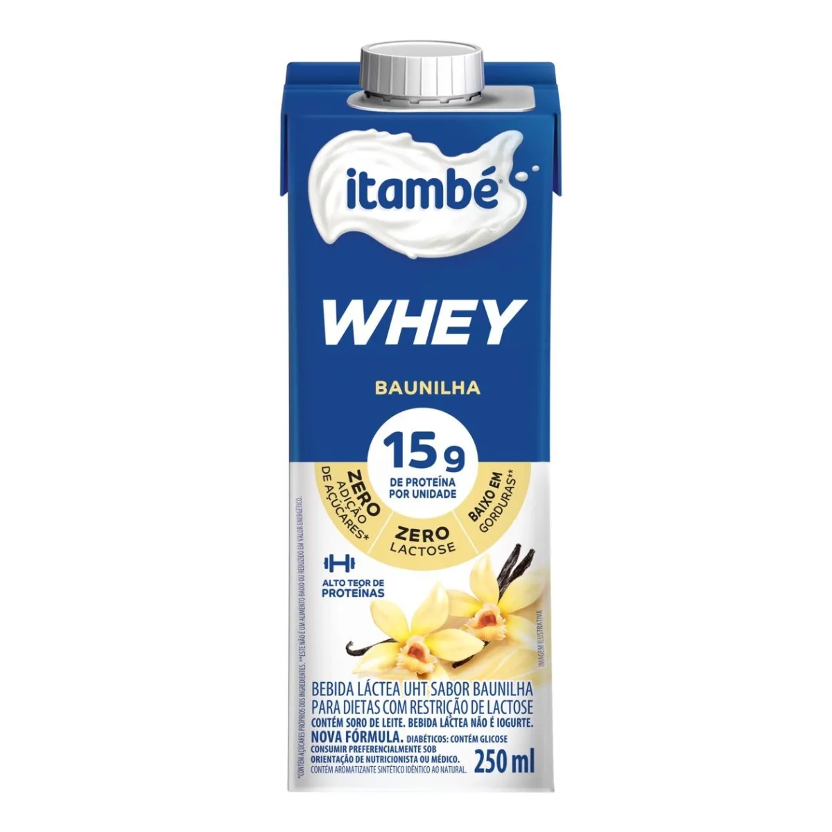 Bebida Láctea Whey Zero Lactose Itambé 15g Baunilha 250ml