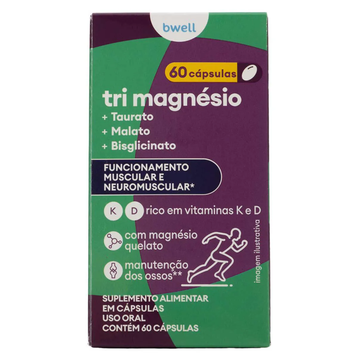 Tri Magnésio Bwell 60 cápsulas