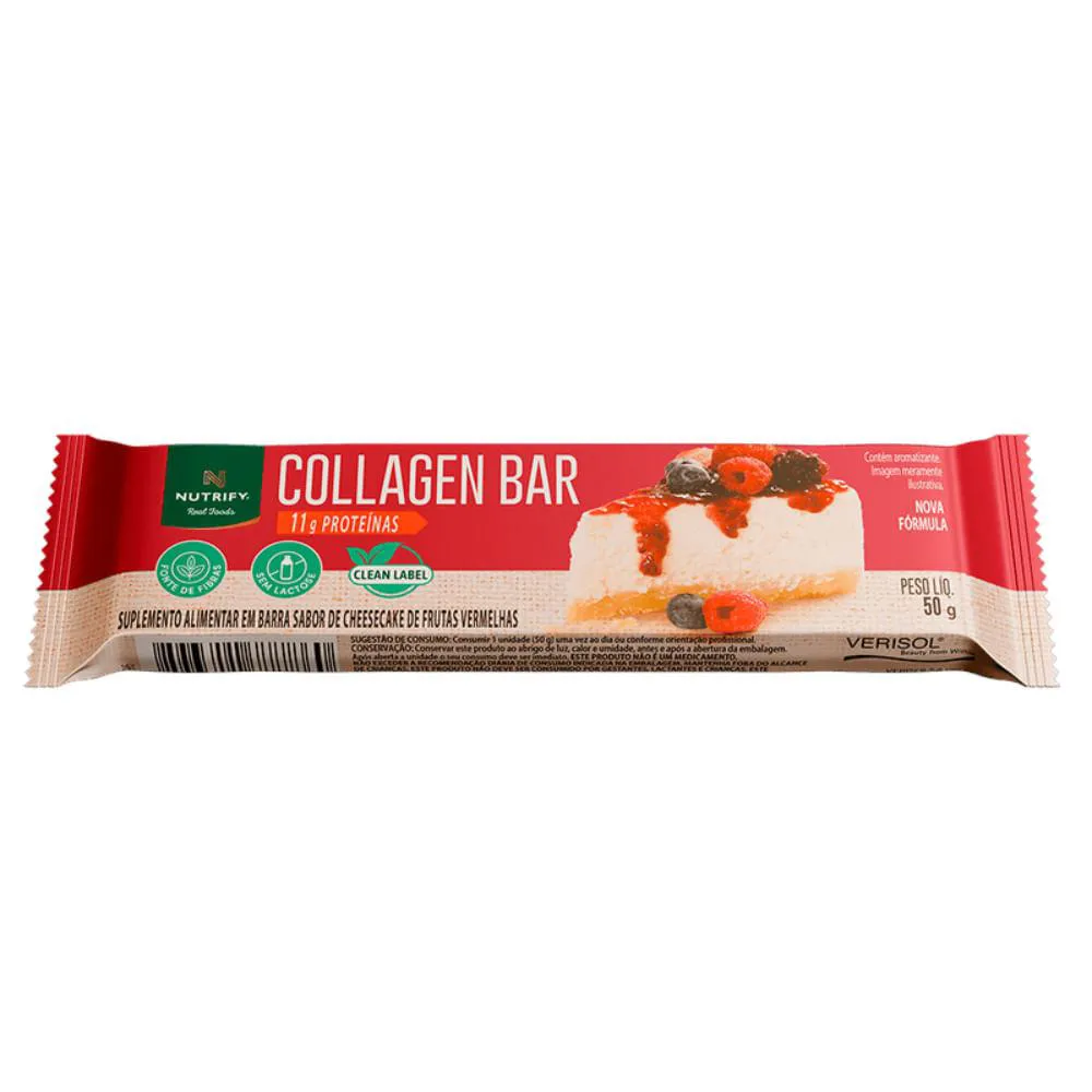 Collagen Bar Cheesecake de Frutas Vermelhas Nutrify 50G