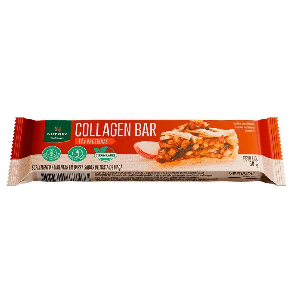 Collagen Bar Torta de Maçã Nutrify 50G