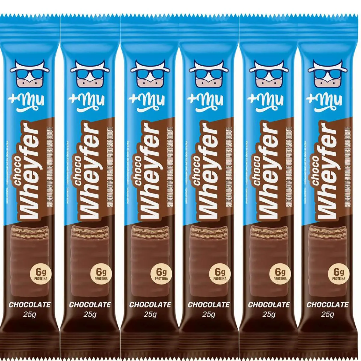 Kit 6 Choco Wheyfer Chocolate Crocante 6G de Proteina 25G +Mu