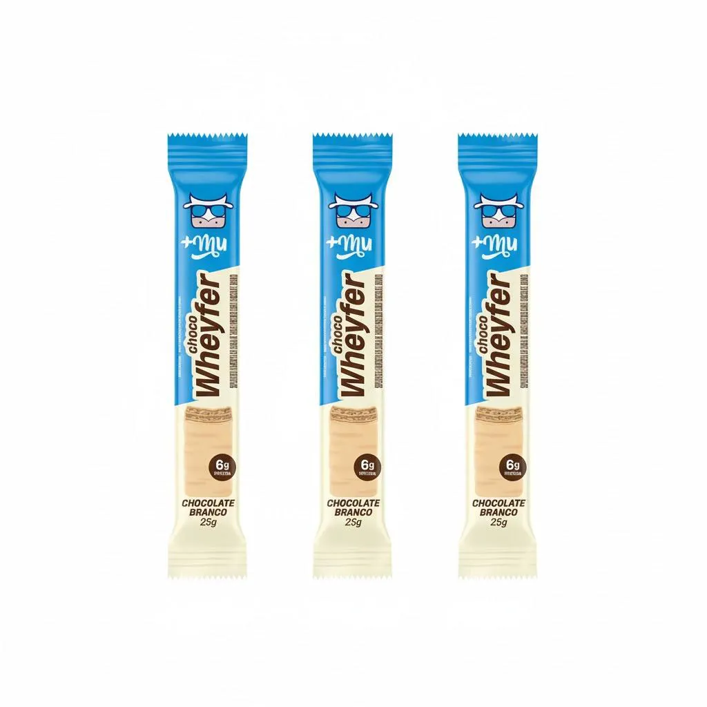 Kit 3 Choco Wheyfer Chocolate Branco Crocante 6G de Proteina 25G +Mu