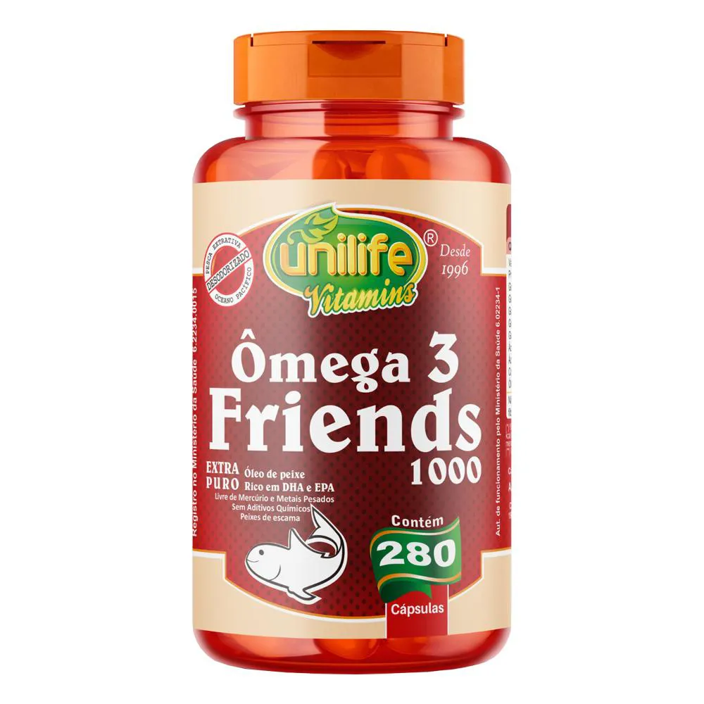 Ômega 3 Friends 1200Mg Óleo de Peixe 280 Cápsulas Unilife