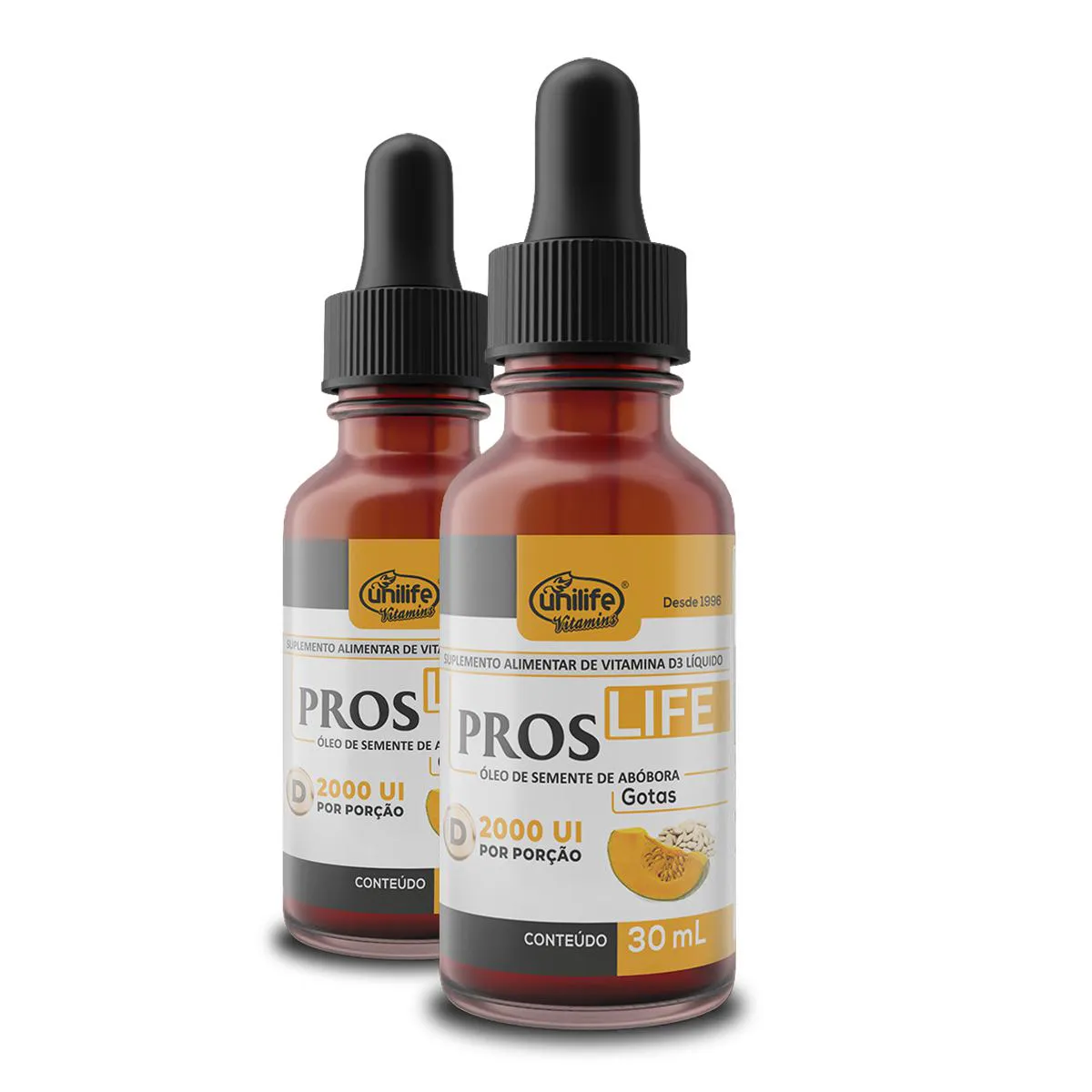 Kit 2 Proslife Óleo de Semente de Abóbora 2000 Ui Unilife 30Ml