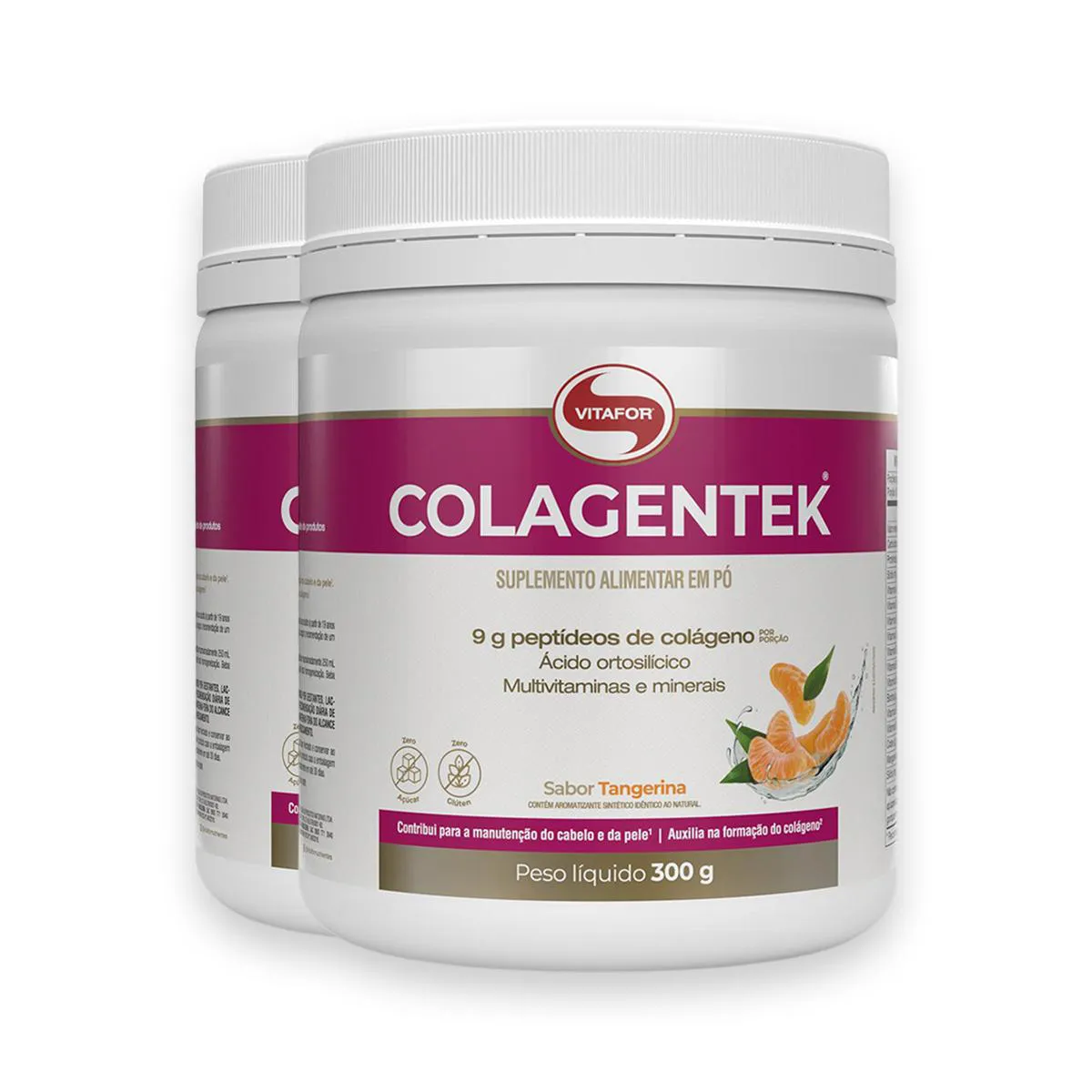 Kit 2 Colagentek Vitafor 300G Tangerina