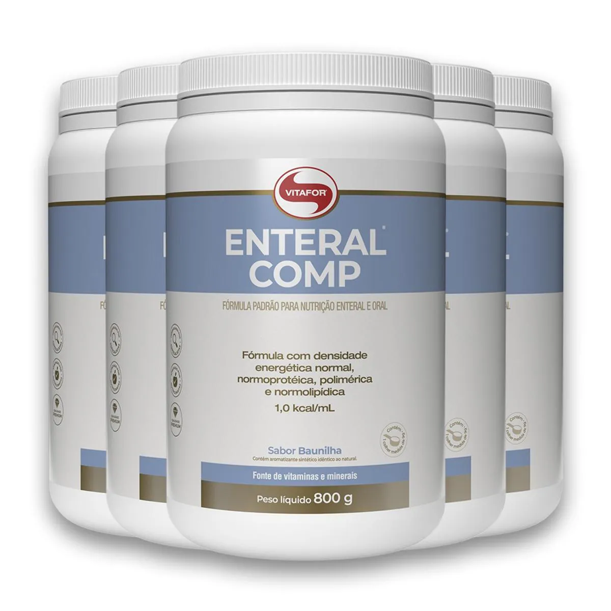 Kit 5 Enteral Completo Vitafor 800G Baunilha