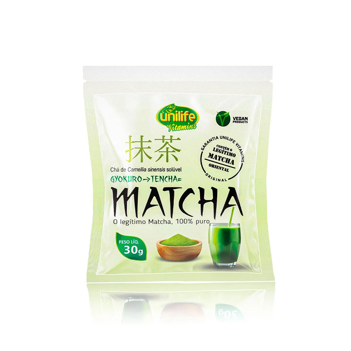 Matcha Puro Vegano Unilife 30G Solúvel
